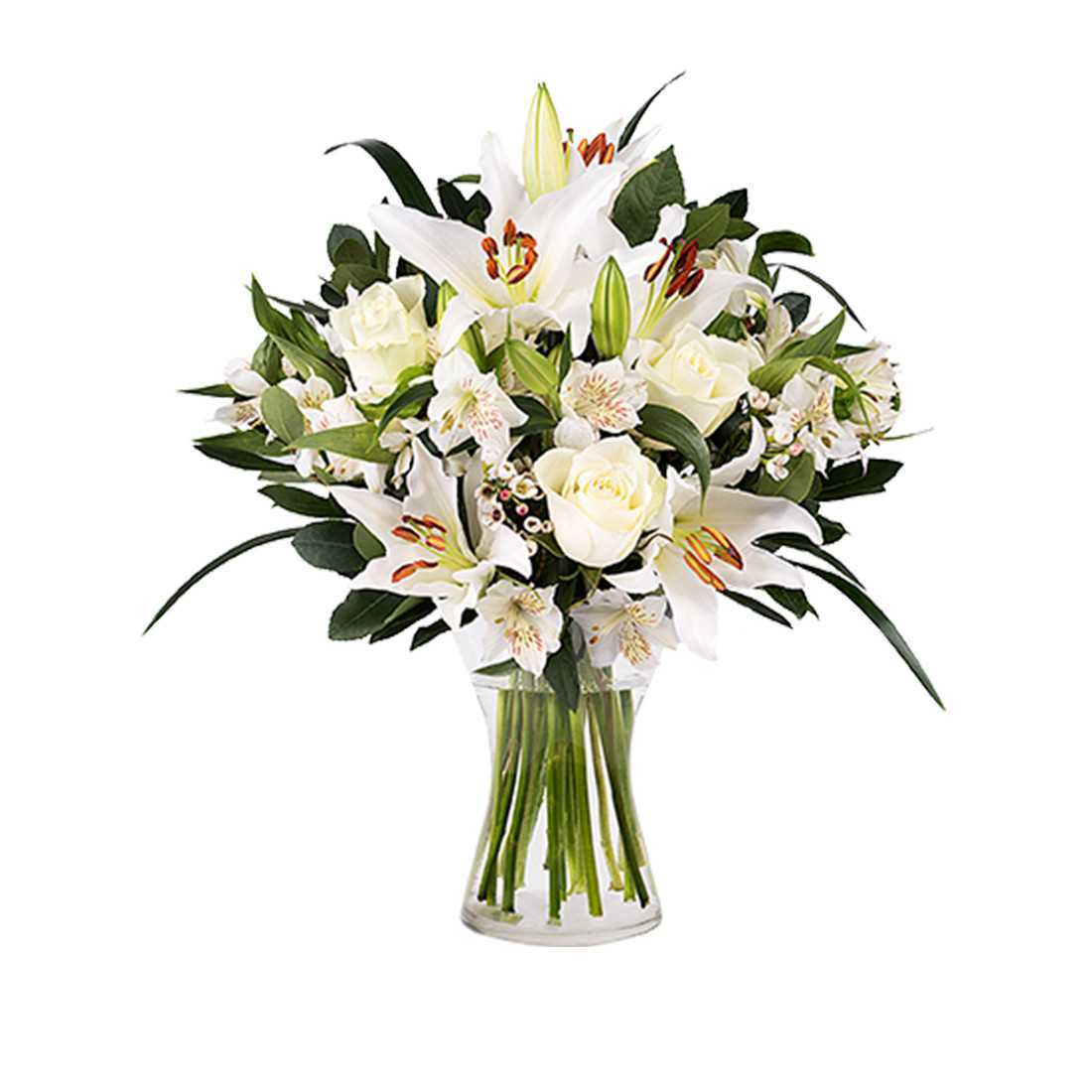 Bouquet Lilium e Rose Bianche shop online