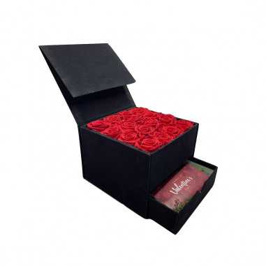 Box con Cassetto Rose Stabilizzate e Cioccolato al Latte shop
