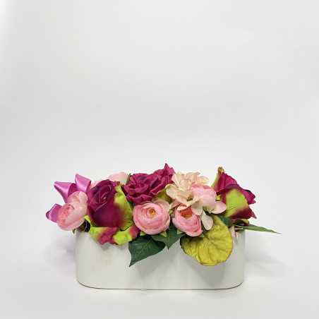 Vaso Ovale con fiori artificiali shop online