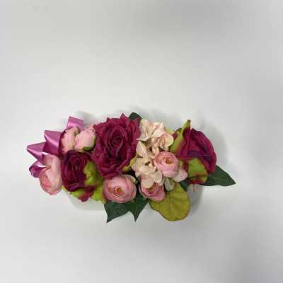 Vaso Ovale con fiori artificiali shop online 2