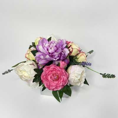 Vaso Quadrato con fiori artificiali shop online 2