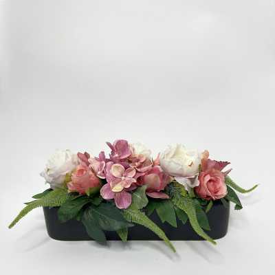 Vaso Ovale con fiori artificiali shop online 2