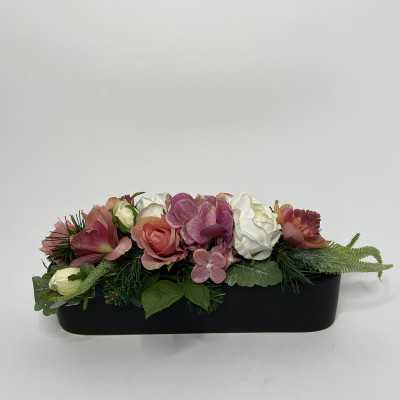 Vaso Ovale con fiori artificiali shop online